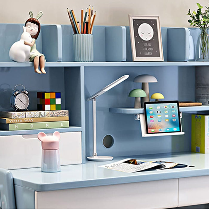Stanselly Blue Solid Wood Kids Study Desk with Shelf/Rubberwood/1.2M