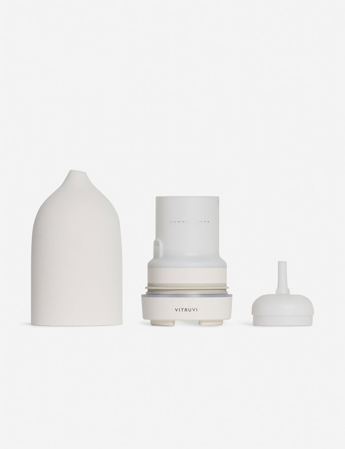 #color::white | The three components of the white Stone Diffuser by Vitruvi