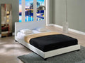 STONIE Classic PU Leather Bed Frame White Color/Faux Leather finish construction/ modern design