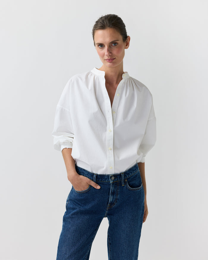 Sunny Blouse in White Poplin