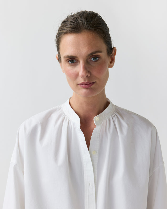 Sunny Blouse in White Poplin
