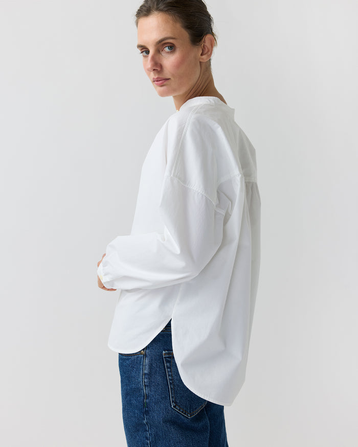 Sunny Blouse in White Poplin