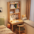 Sylvan Solid Wood Rubberwood Study Desk with Shelf and Drawers/Bookcase Home Office