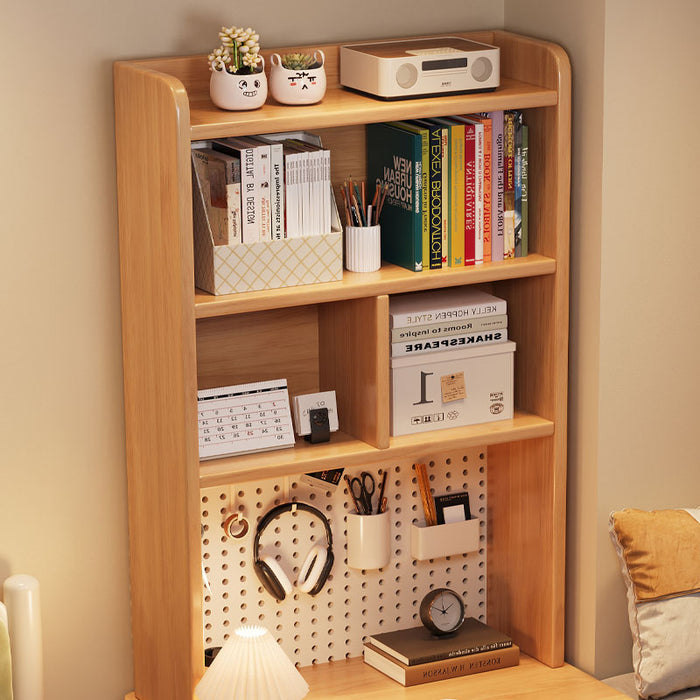 Sylvan Solid Wood Rubberwood Study Desk with Shelf and Drawers/Bookcase Home Office