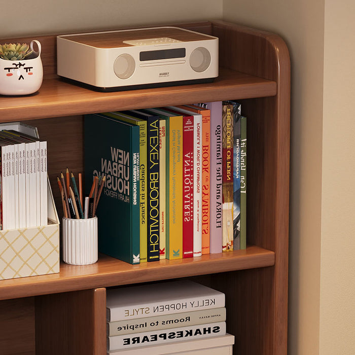 Sylvan Solid Wood Rubberwood Study Desk with Shelf and Drawers/Bookcase Home Office