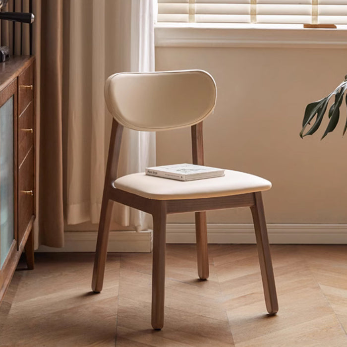 Theodore FAS-Graded Solid American Oak Wood Curved Back Dining Chair with Upholstered Seat Cushion