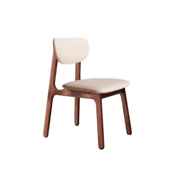 Theodore FAS-Graded Solid American Oak Wood Curved Back Dining Chair with Upholstered Seat Cushion