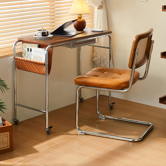 Thomasin 76cm Mobile Iron Leg Study Desk/Computer Table With Storage