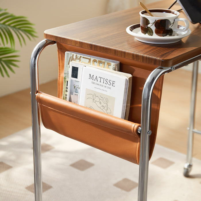 Thomasin 76cm Mobile Iron Leg Study Desk/Computer Table With Storage