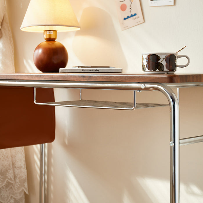Thomasin 76cm Mobile Iron Leg Study Desk/Computer Table With Storage