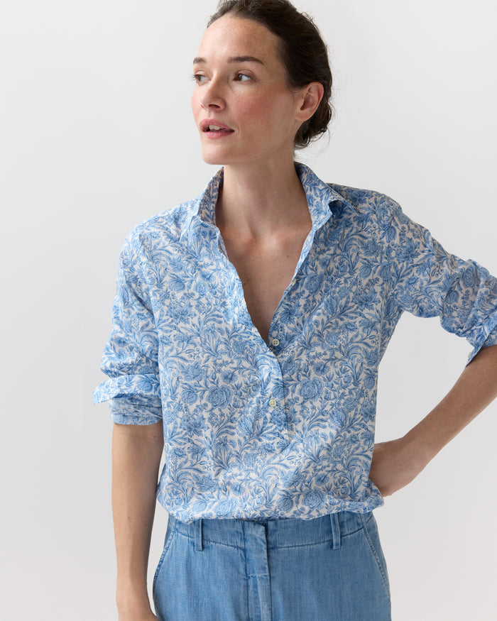 Tomboy Popover Shirt in Blue Sambourne Liberty Fabric