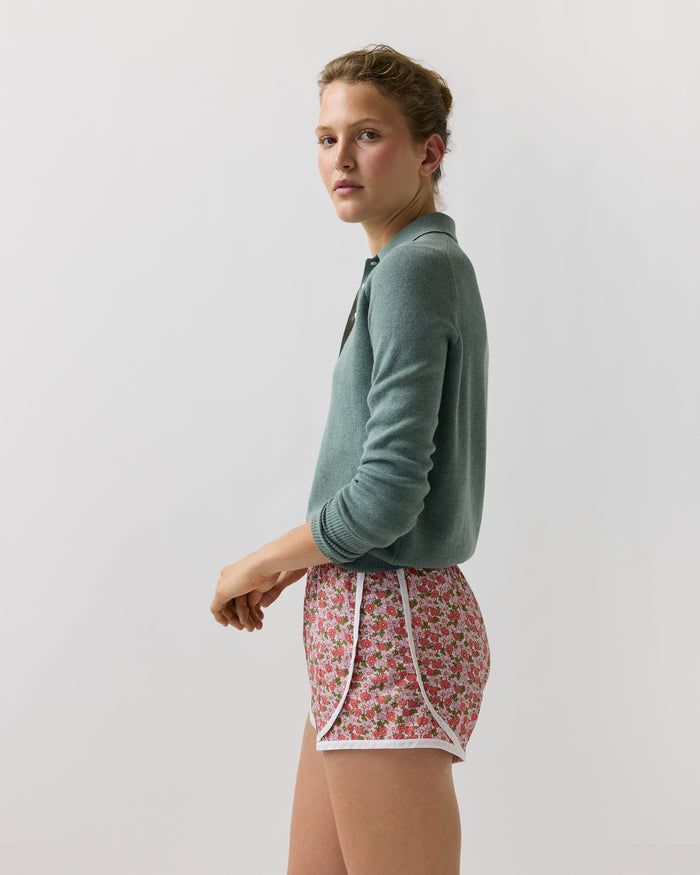 Track Short in Pink/Olive Charmain Liberty Fabric