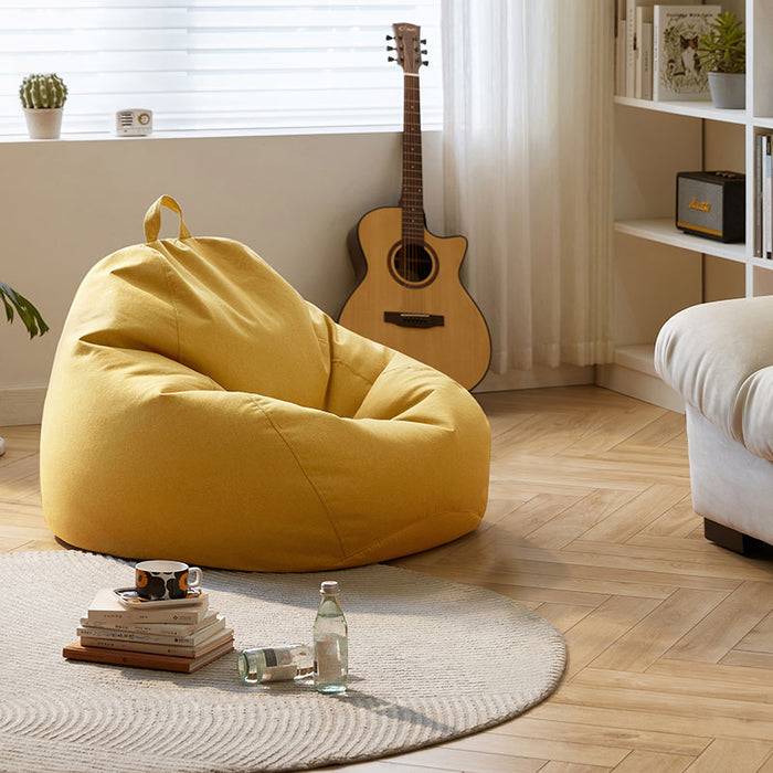 Tristan Cotton-linen Blend Fabric Bean Bag Chair/Single Sofa/Lazy Sofa Yellow Color