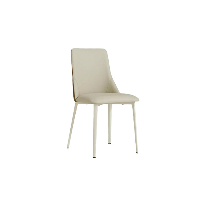Truax Cream-Tone Contrast Dining Chair with PU Leather Upholstery