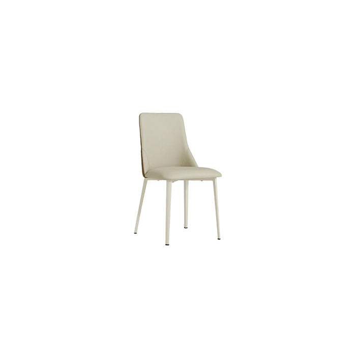 Truax Cream-Tone Contrast Dining Chair with PU Leather Upholstery