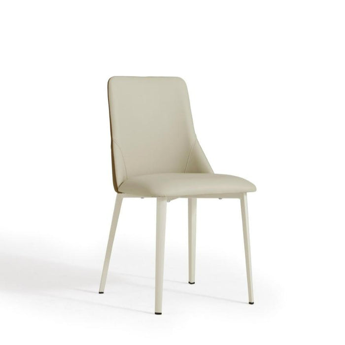 Truax Cream-Tone Contrast Dining Chair with PU Leather Upholstery