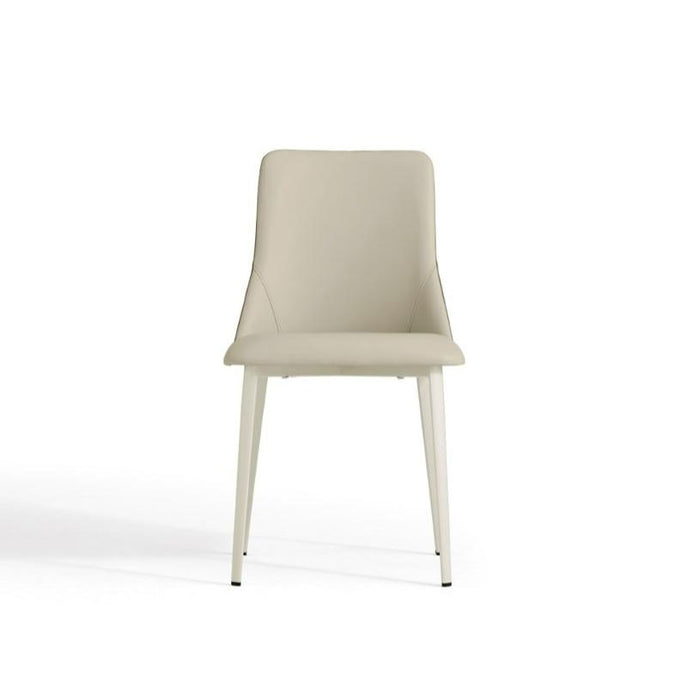 Truax Cream-Tone Contrast Dining Chair with PU Leather Upholstery