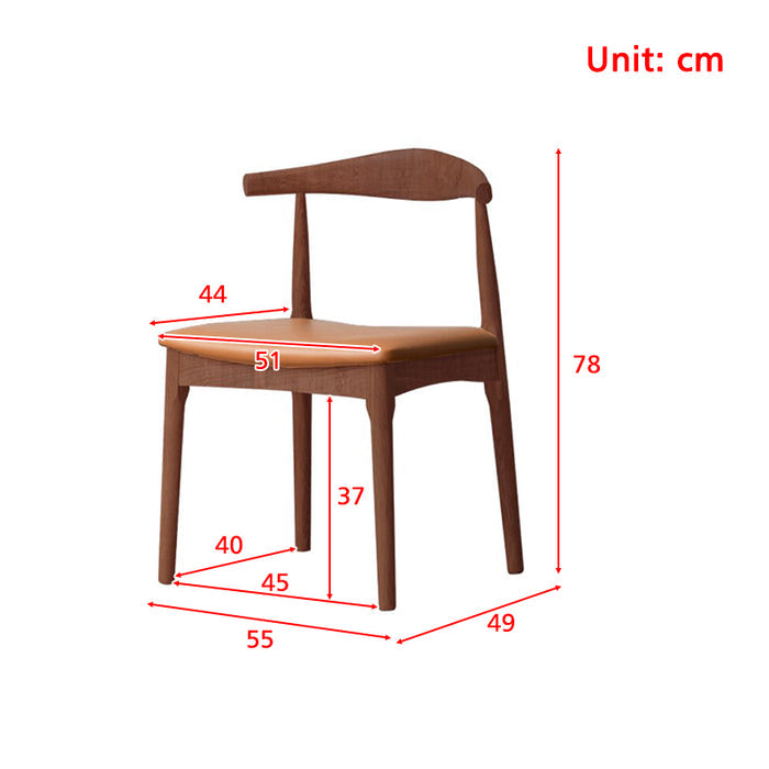Tyler FAS-Graded Solid Oak Wood Curved Back Dining Chair with Upholstered Seat Cushion