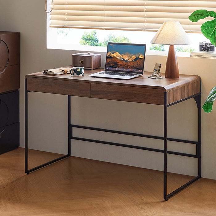 Unity 115cm Single Office Desk/Computer Table With Drawer Walnut Color