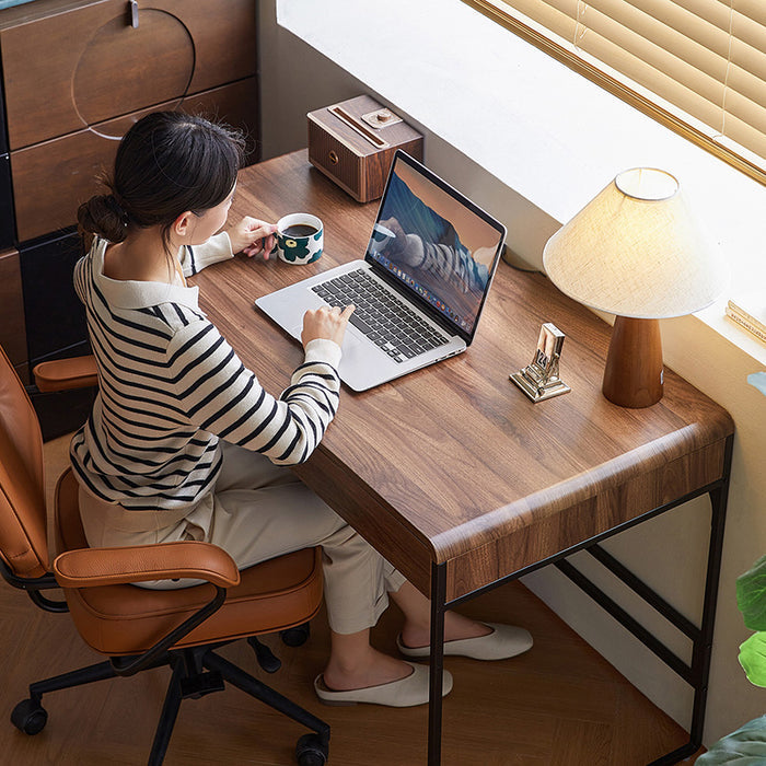 Unity 115cm Single Office Desk/Computer Table With Drawer Walnut Color