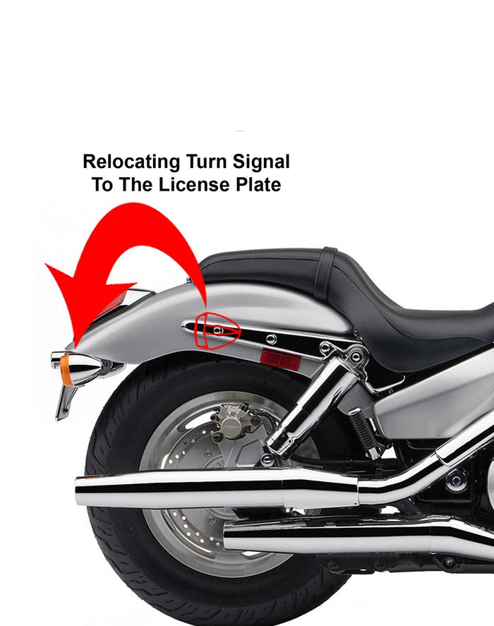Universal Turn Signal Relocation kit Chrome