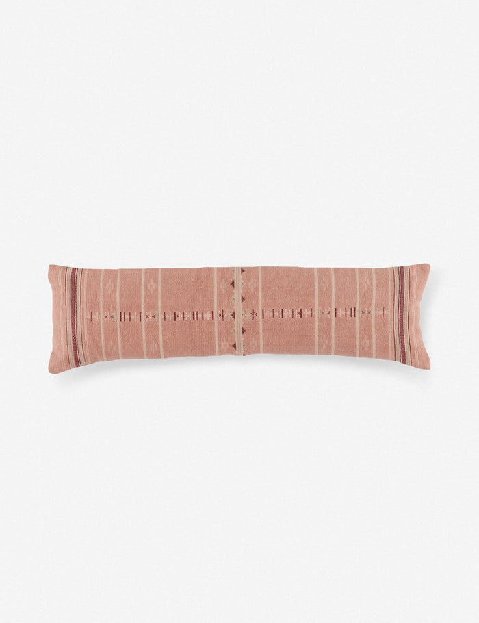 #color::pink #insert::down #insert::polyester | Vadala long lumbar pink patterned pillow