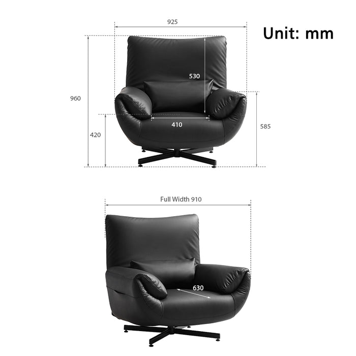 Vera Single Sofa Lazy Sofa Chair/Footrest 360-degree Swivel & Adjustable Backrest