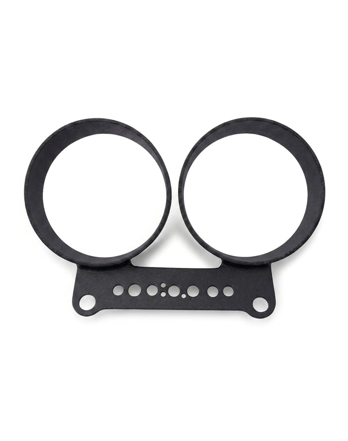 Viking Dual Motorcycle Gauge Mounting Kit Matte Black Front View