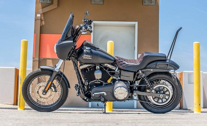 Viking Grimsteel Crash Bar/ Engine Guard for Harley Dyna Wide Glide FXDWG/I Gloss Black Life Style Photo @expand