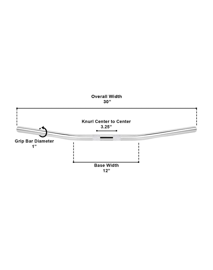 Viking Iron Born Drag Handlebar For Harley Sportster 1200 Nightster XL1200N Chrome Dimensions Image