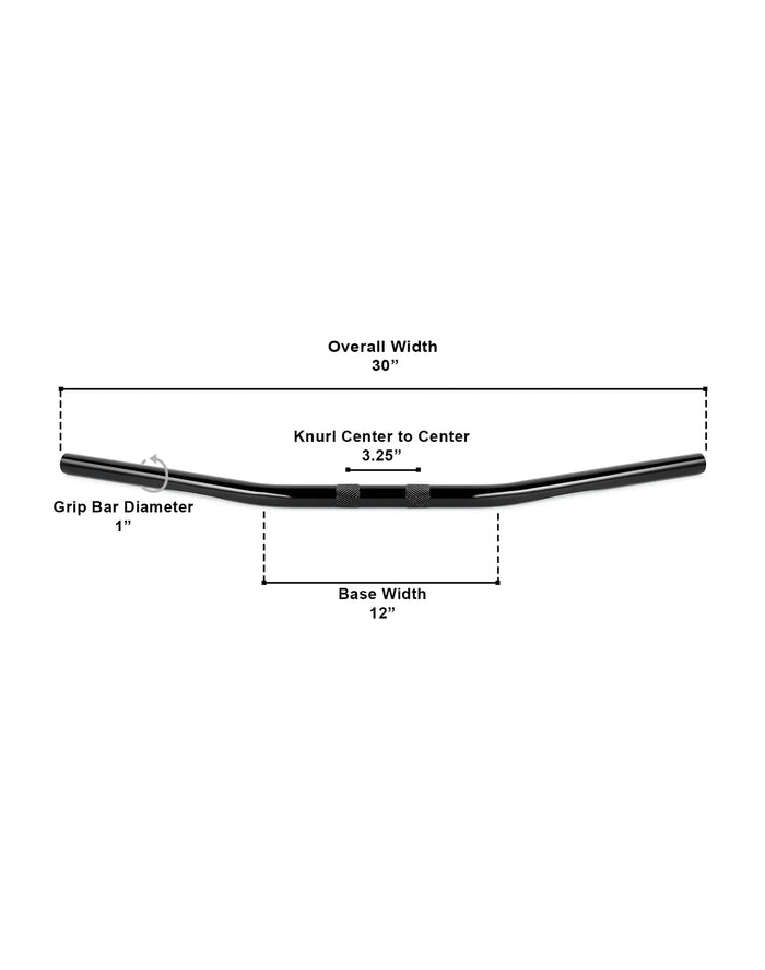 Viking Iron Born Drag Handlebar For Harley Sportster Seventy Two Gloss Black Dimensions