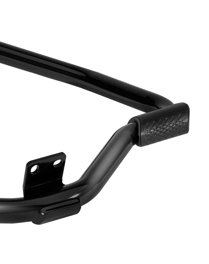Viking Iron Born Motorcycle Crash Bar/Engine Guard for Harley Sportster 1200 Custom XL1200C Gloss Black Corner View