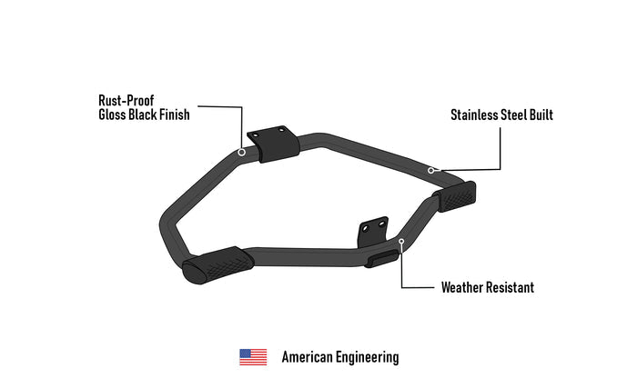 Viking Iron Born Motorcycle Crash Bar/Engine Guard for Harley Sportster 1200 Low XL1200L Gloss Black 3D Image @expand
