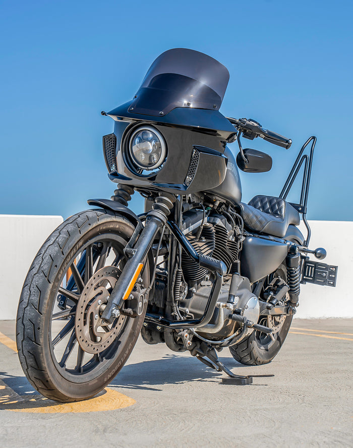 Viking Iron Born Motorcycle Crash Bar/Engine Guard for Harley Sportster 883 Iron XL883N Gloss Black Lifestyle