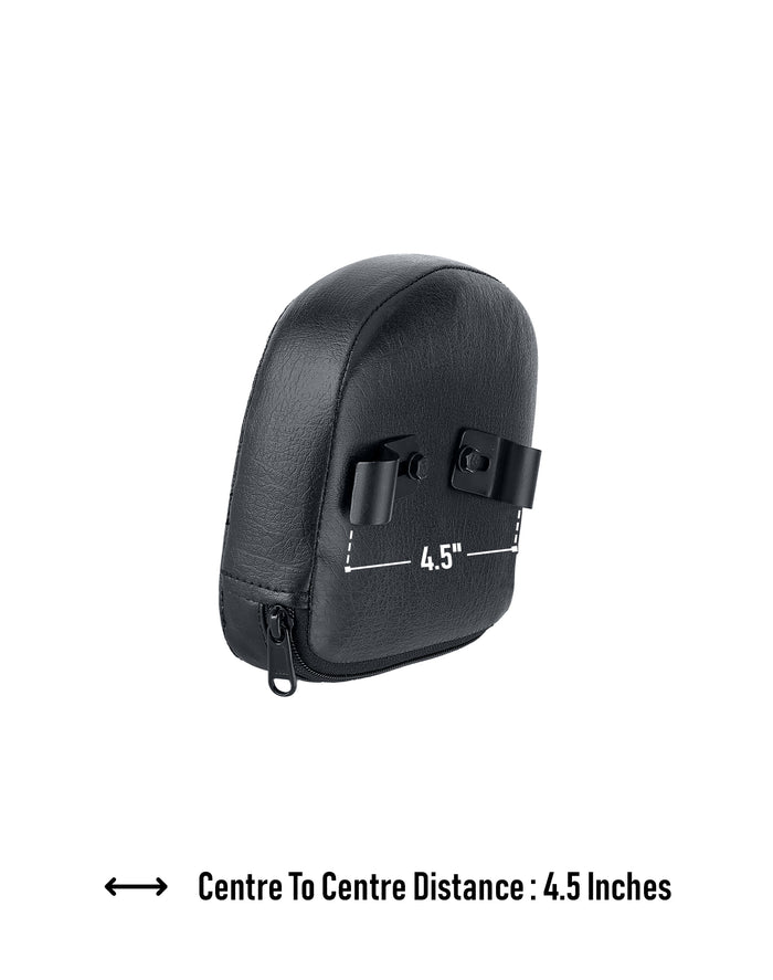 Viking Iron Born Plain Leather Short Motorcycle Backrest Pad for Harley Davidson Foldable Sissy Bar Center to Center Distance