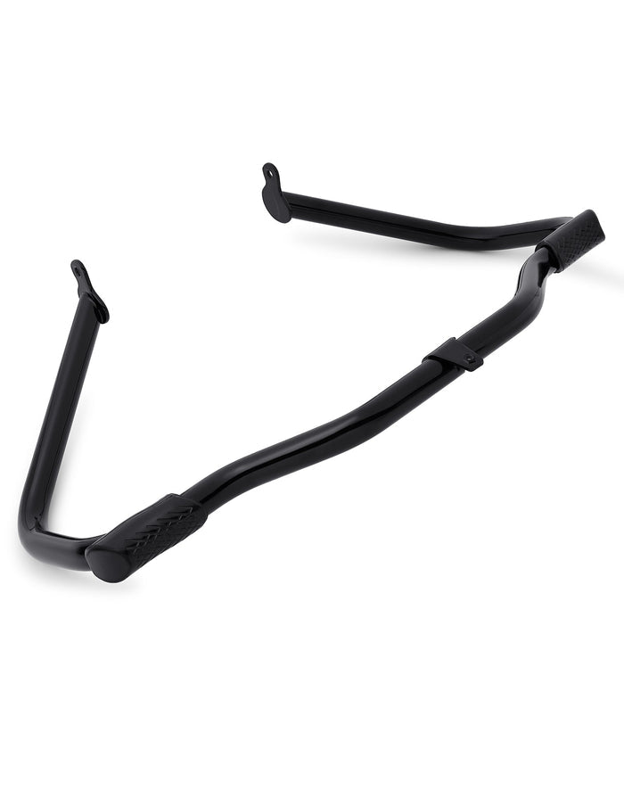 Viking Ironhog Crash Bar/Engine Guard for Harley Road King FLHR/I (2009-22) Gloss Black Corner View