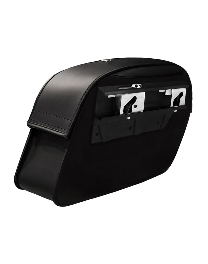 Viking Saddlebags Quick Disconnect System For Triumph Rocket III Plate on Bag View