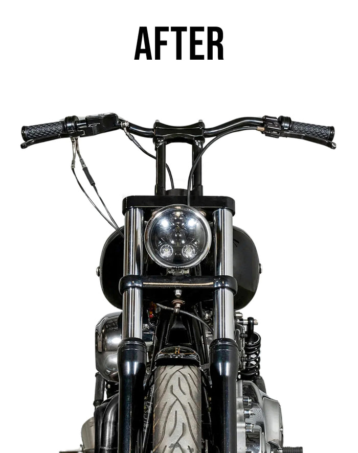 Viking Warlock 10" Handlebar Risers for Harley Dyna Low Rider FXDL/I Gloss Black After Riser