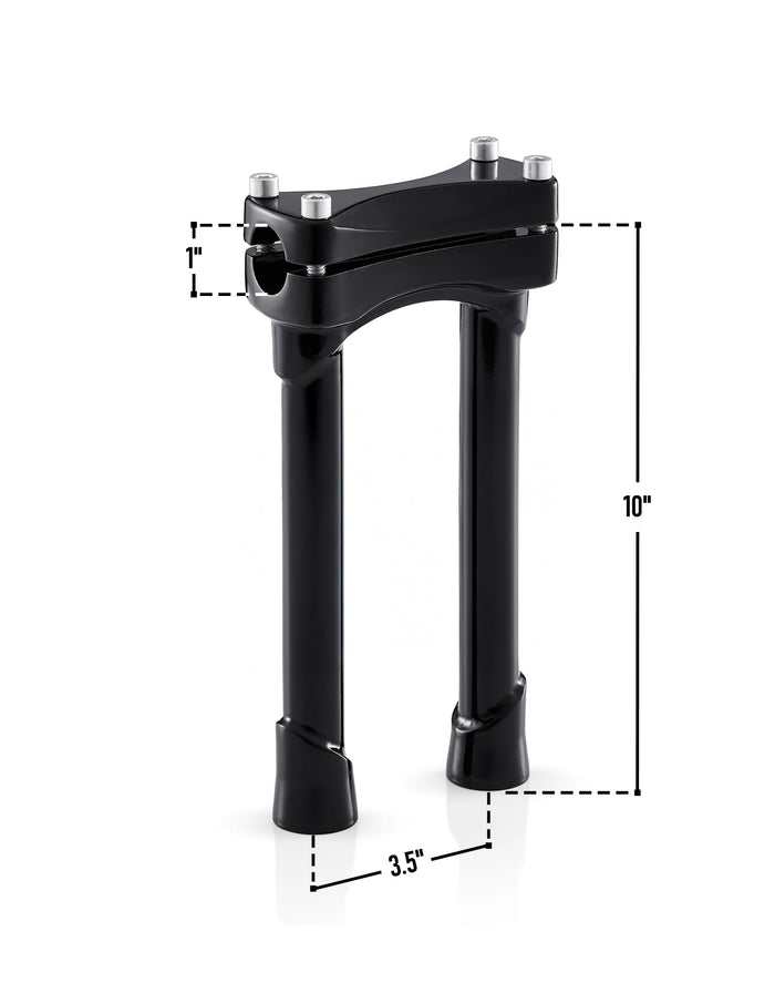 Viking Warlock 10" Handlebar Risers for Harley Dyna Low Rider FXDL/I Gloss Black Dimensions