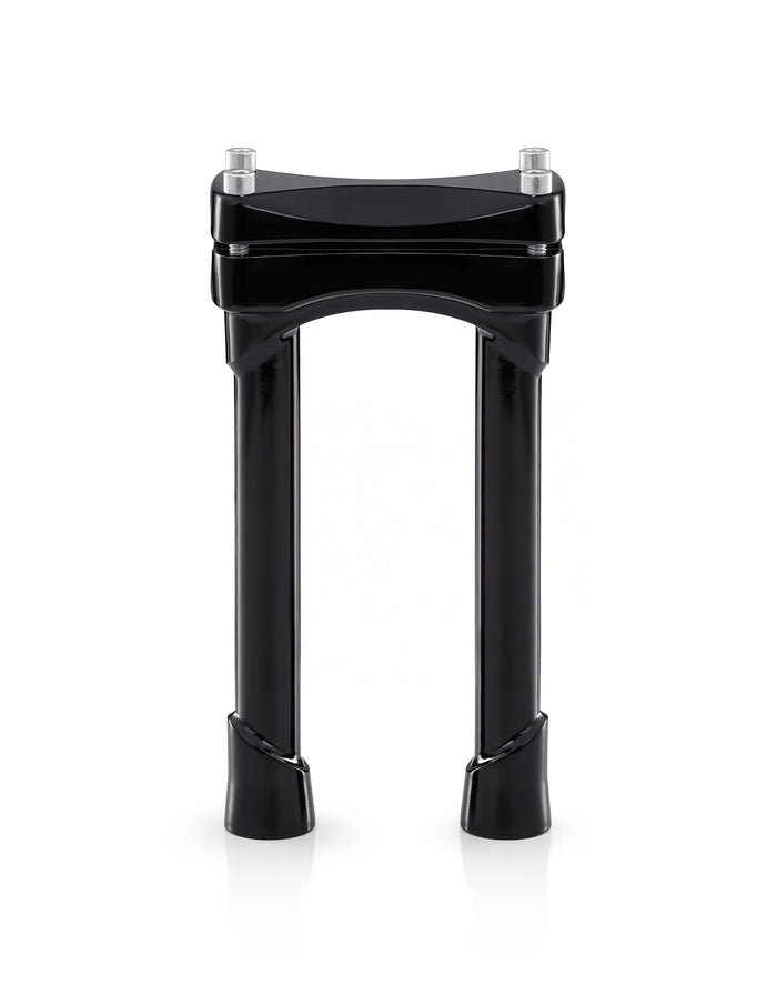 Viking Warlock 10" Handlebar Risers for Harley Dyna Low Rider FXDL/I Gloss Black Front View