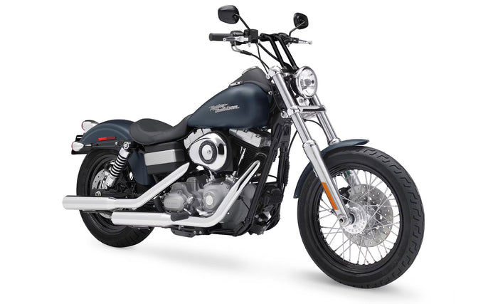 Viking Warlock 12" Pullback Handlebar Risers for Harley Dyna Super Glide FXD/I Gloss Black Handlebar Riser on Bike @expand