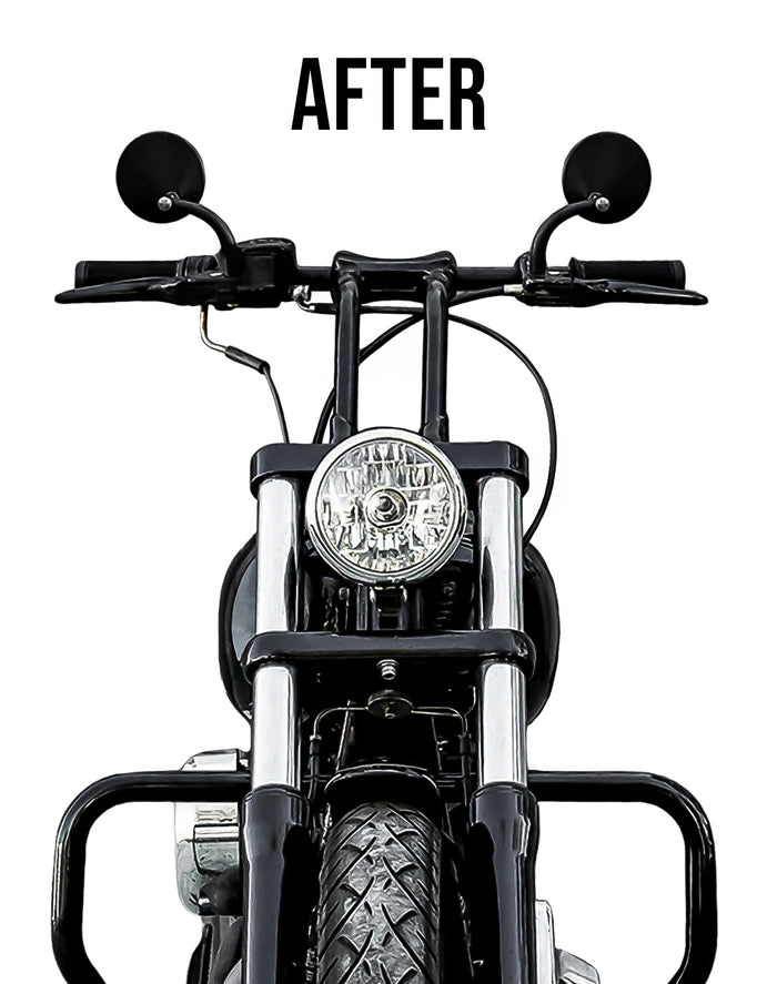 Viking Warlock 12" Pullback Handlebar Risers for Harley Dyna Super Glide FXD/I Gloss Black After Riser