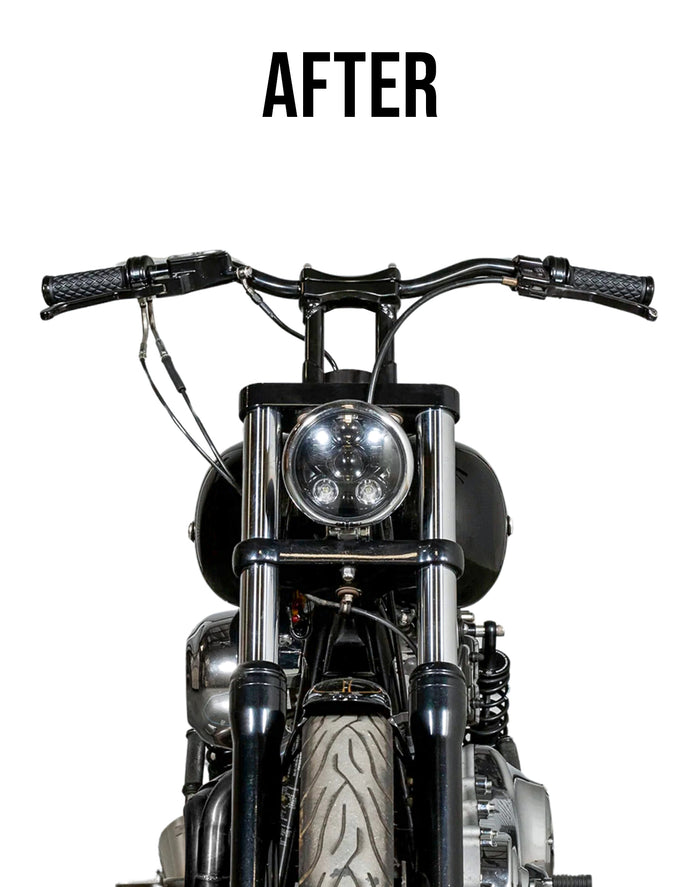 Viking Warlock 6" Handlebar Risers for Harley Dyna Super Glide Custom FXDC/I Gloss Black After Riser