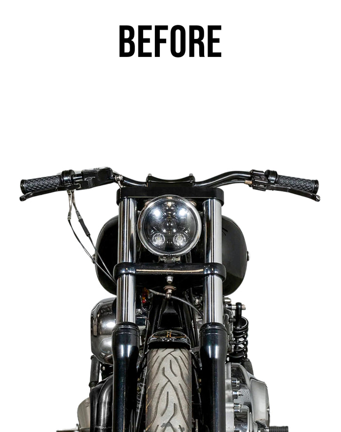 Viking Warlock 6" Handlebar Risers for Harley Dyna Super Glide Custom FXDC/I Gloss Black Before Riser