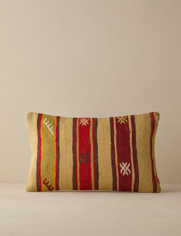 Vintage Lumbar Pillow No. 261, 12" x 20"