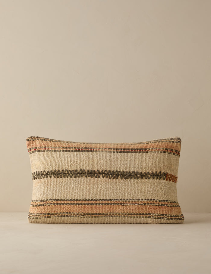 Vintage Lumbar Pillow No. 263, 12" x 20"