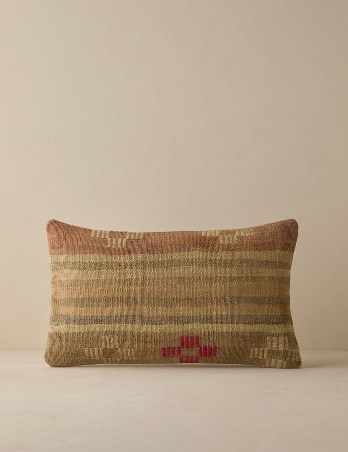 Vintage Lumbar Pillow No. 271, 12" x 20"