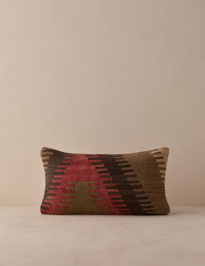 Vintage Lumbar Pillow No. 342, 12" x 20"