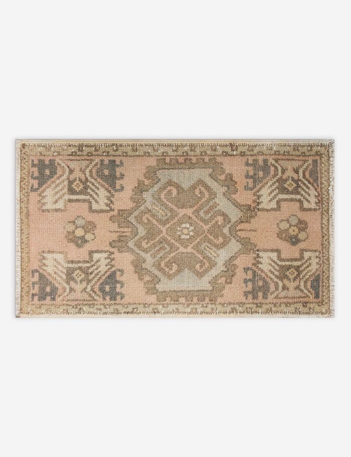 Vintage Turkish Hand-Knotted Wool Mini Rug No. 314, 1'6" x 2'9"