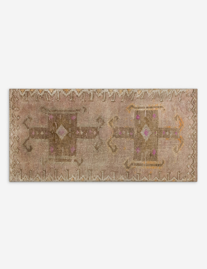 Vintage Turkish Hand-Knotted Wool Mini Rug No. 315, 1'6" x 3'3"